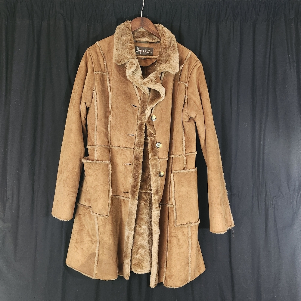 BIG CHILL Vintage Penny Lane Faux fur Jacket 100% polyester  90's